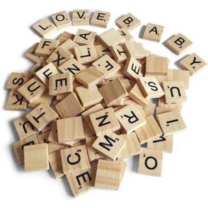200PCS Scrabble Letters for Crafts - Wood Tiles for DIY Gift Decoration,